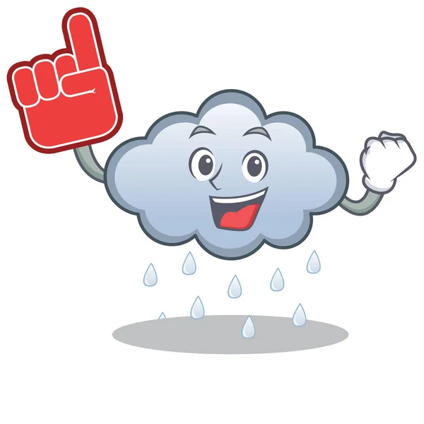 Espuma dedo lluvia nube carácter dibujos animados — Vector de stock