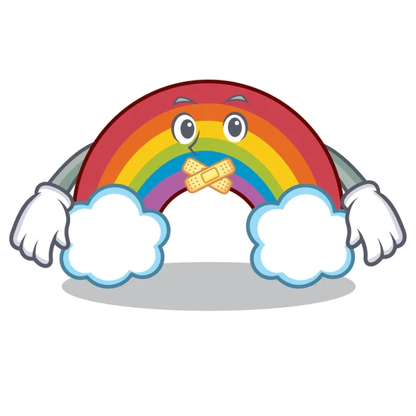 Arco-íris e duas nuvens de contorno dos desenhos animados 