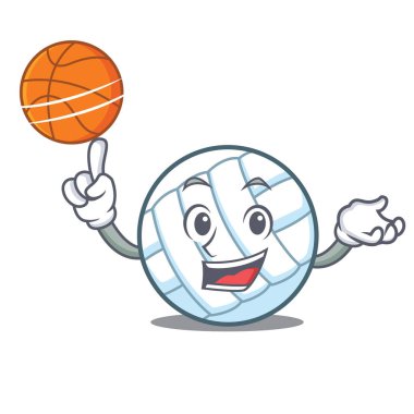 Basketbol voleybol topu karakter karikatür ile
