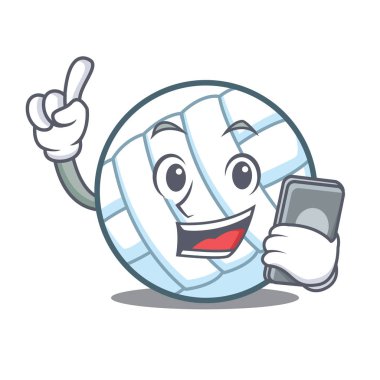Telefon voleybolu top karakter karikatür ile