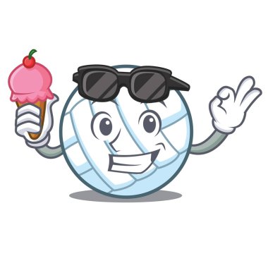 Dondurma voleybolu top karakter karikatür ile