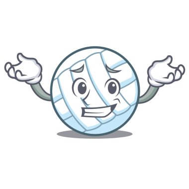 Sırıtan voleybolu top karakter karikatür