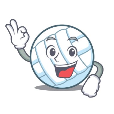 Tamam voleybolu top karakter karikatür