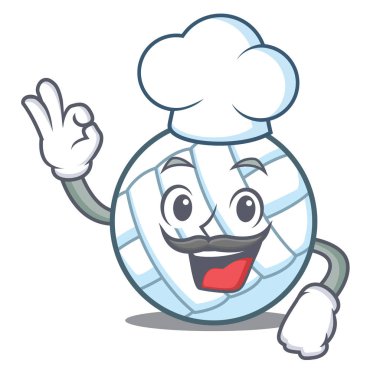 Şef voleybolu top karakter karikatür