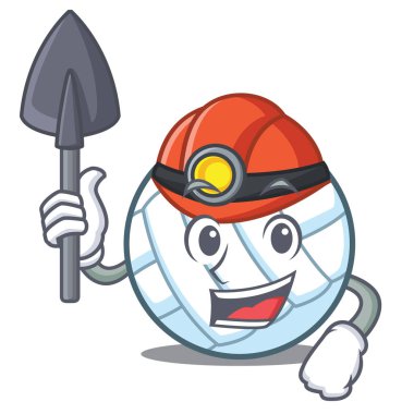 Madenci voleybolu top karakter karikatür