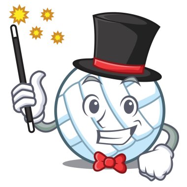 Sihirbaz voleybolu top karakter karikatür