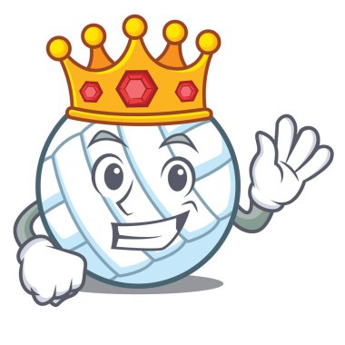 Kral voleybolu top karakter karikatür