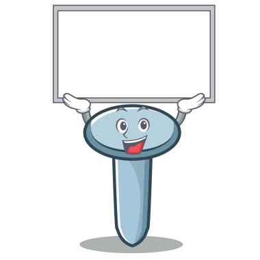 Tahtayı karakter karikatür tarzı çivi