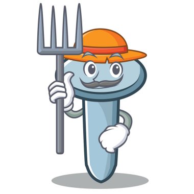 Çiftçi tırnak karakter karikatür tarzı