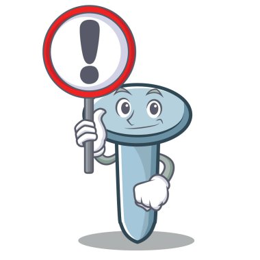 İşareti karakter karikatür tarzı çivi