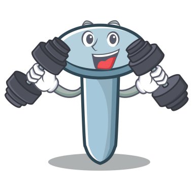 Fitness tırnak karakter karikatür tarzı