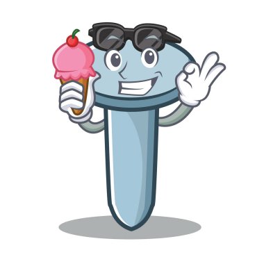 Dondurma ile karakter karikatür tarzı çivi