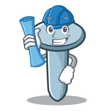 Mimar tırnak karakter karikatür tarzı