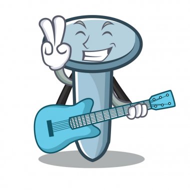 Gitar ile karakter karikatür tarzı çivi