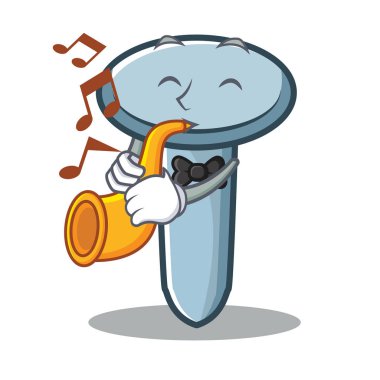 Trompet ile karakter karikatür tarzı çivi