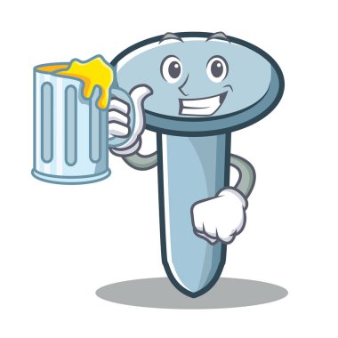 Suyu ile karakter karikatür tarzı çivi