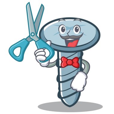 Kuaför vida karakter karikatür tarzı