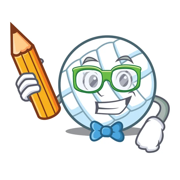 Öğrenci voleybolu top karakter karikatür