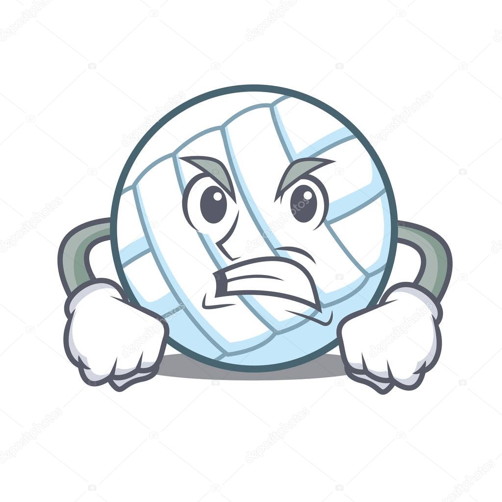 Angry volley ball character cartoon