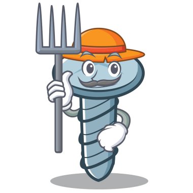 Çiftçi vida karakter karikatür tarzı