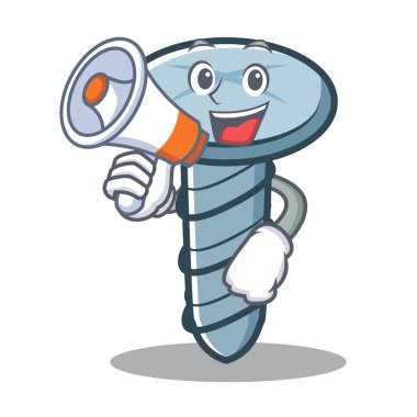 Megafon vida karakter karikatür tarzı ile