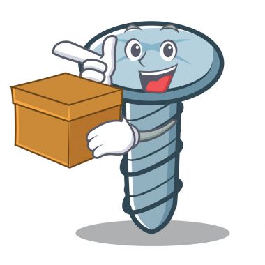 Kutu vida karakter karikatür tarzı ile