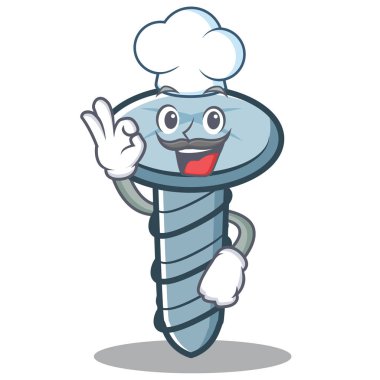 Şef vida karakter karikatür tarzı