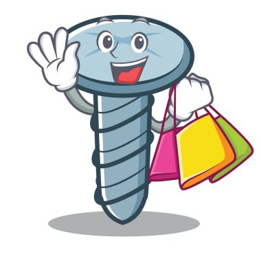 Vida karakter karikatür tarzı alışveriş