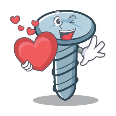 Kalp vida karakter karikatür tarzı ile