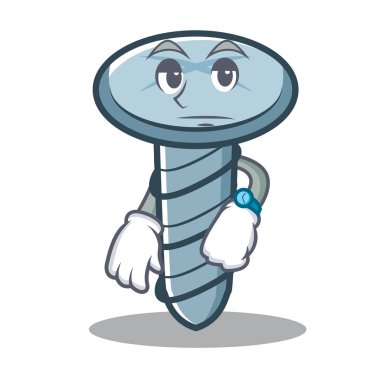 Bekleyen vida karakter karikatür tarzı