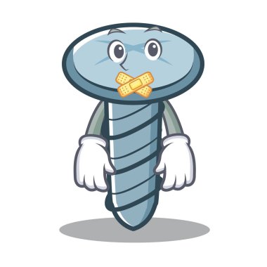 Sessiz vidalı karakter karikatür tarzı