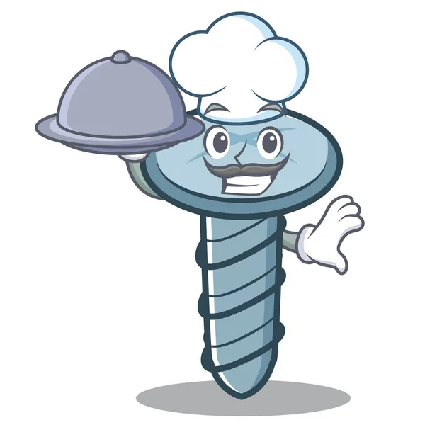 Szakács, élelmiszer csavar karakter rajzfilm stílusú — Stock Vector