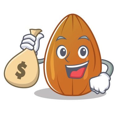 Para çantası badem fındık karakter karikatür ile