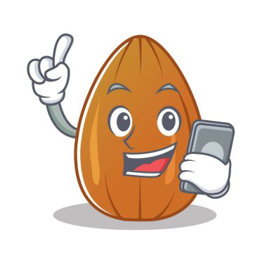 Telefon badem fındık karakter karikatür ile