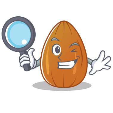 Dedektif badem fındık karakter karikatür