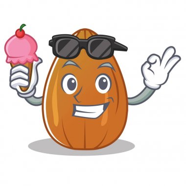 Dondurma badem fındık karakter karikatür ile