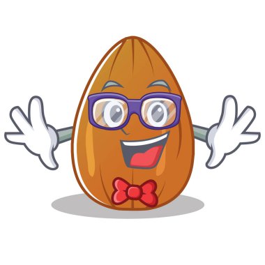 Geek badem fındık karakter karikatür