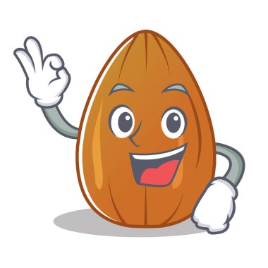 Badem fındık karakter karikatür Tamam