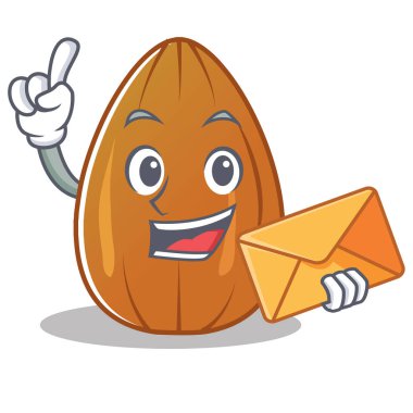 Zarf badem fındık karakter karikatür ile