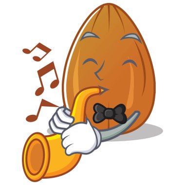 Trompet badem fındık karakter karikatür ile