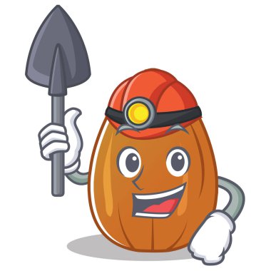 Madenci badem fındık karakter karikatür