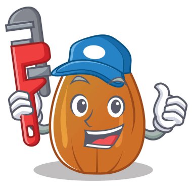 Tesisatçı badem fındık karakter karikatür