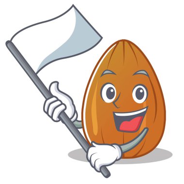 Bayrak badem fındık karakter karikatür ile