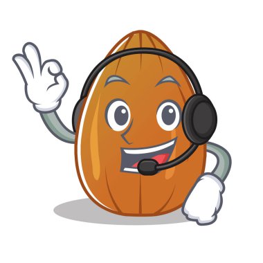 Kulaklık badem fındık karakter karikatür ile