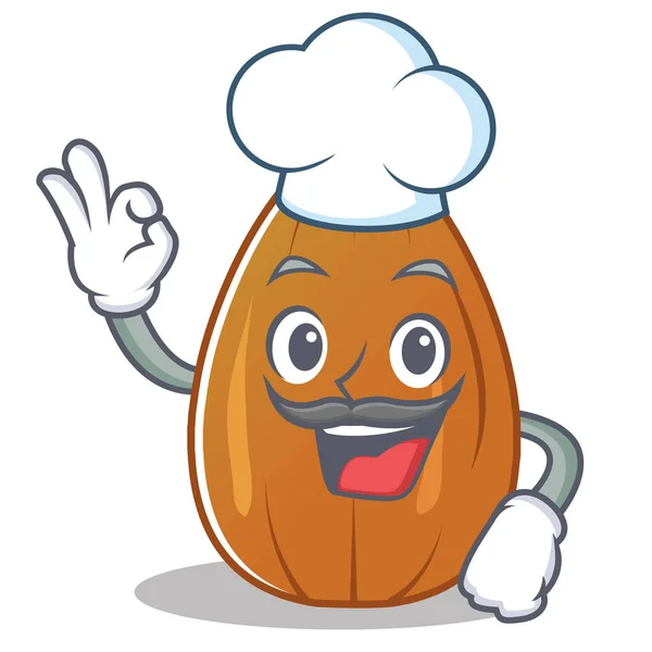 Kartun karakter Chef Almond nut - Stok Vektor