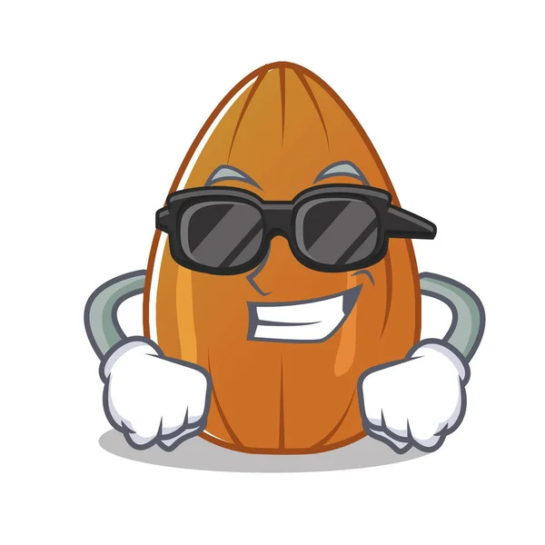 Kartun karakter kacang almond super keren - Stok Vektor