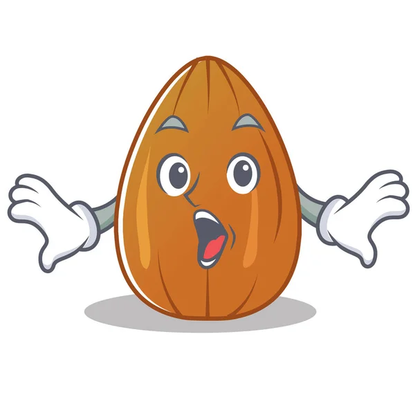 Terkejut karakter almond kacang kartun - Stok Vektor
