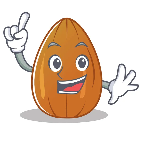 Kartun karakter kacang Almond jari - Stok Vektor