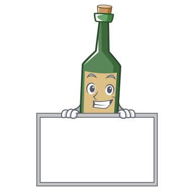 Pano şarap şişesi karakter karikatür ile sırıtarak