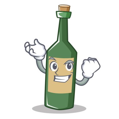 Başarılı şarap şişesi karakter karikatür